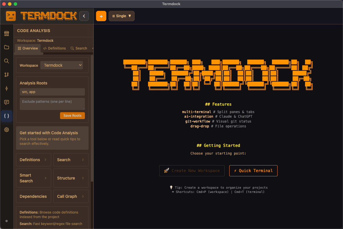 Termdock 代碼分析功能